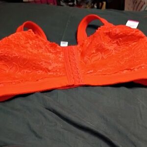 Ashley Stewart Vibrant Orange Lace Bra